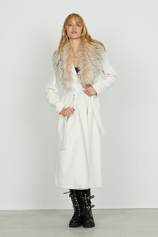 Cappotto ANNAPUR lungo manica lunga con collo eopelliccia stacc. Più cintura più ts più impunture art. RDA2505550005 Donna Relish Autunno Inverno 2025/2026