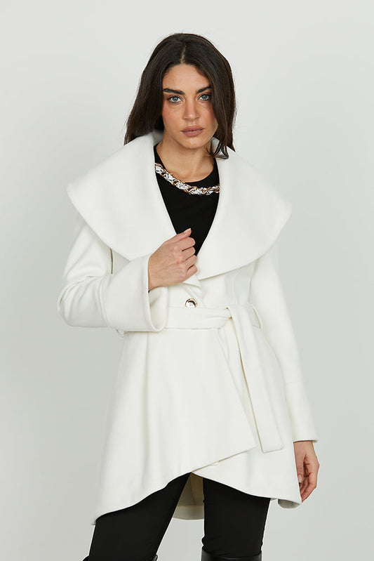Cappotto ARUBA manica lunga collo sciallao con cintura più tasche art. RDA2505550057 Donna Relish Autunno Inverno 2025/2026