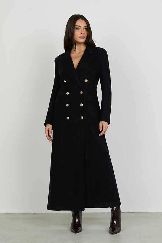 Cappotto TERES lungo manica lunga doppio petto con tasche più patte più spacco con dietro art. RDA2505590011 Donna Relish Autunno Inverno 2025/2026