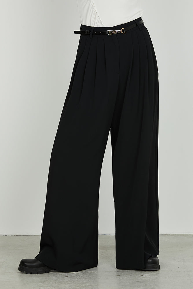 Panta IRIDEM vita alta con cintura più fibbia alamaro con pieghe più ts filetto art. RDA2507006041 Donna Relish Autunno Inverno 2025/2026