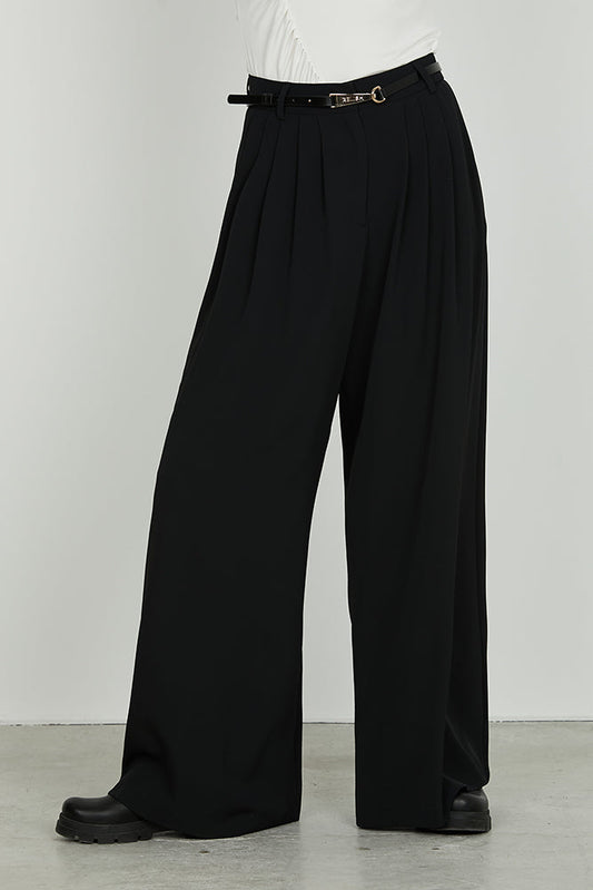 Panta IRIDEM vita alta con cintura più fibbia alamaro con pieghe più ts filetto art. RDA2507006041 Donna Relish Autunno Inverno 2025/2026