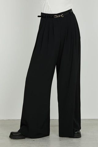 Panta IRIDEM vita alta con cintura più fibbia alamaro con pieghe più ts filetto art. RDA2507006041 Donna Relish Autunno Inverno 2025/2026