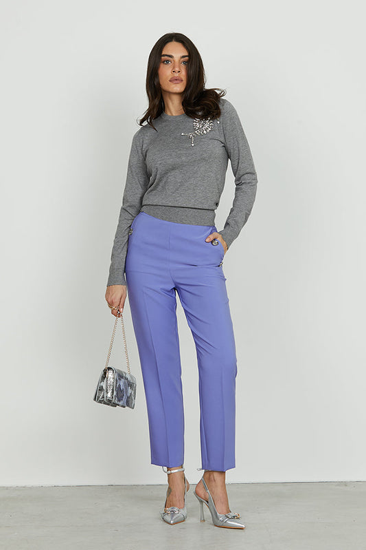 Panta PUENSUM vita alta con elastico più tasche francesi più filetto più bottoni art. RDA2507006047 Donna Relish Autunno Inverno 2025/2026