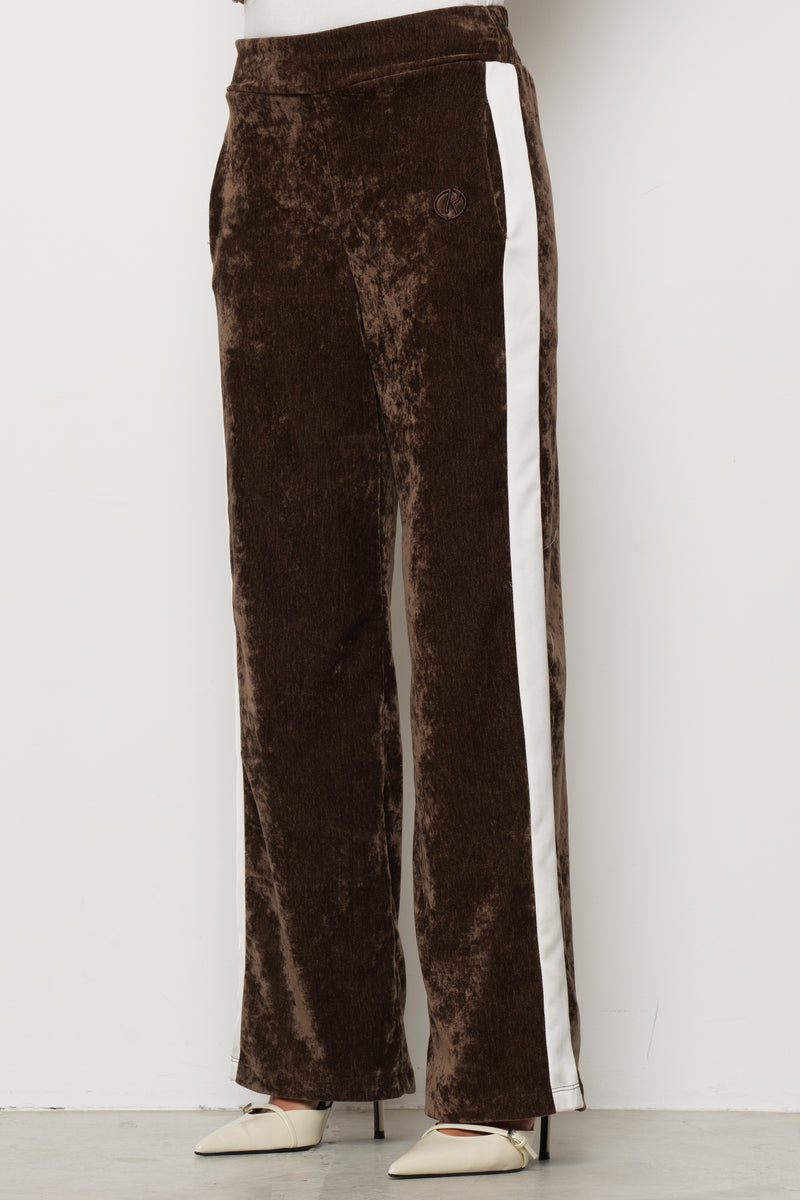 Pantalone LENOIR in velluto più Ricamo Logo più Bande Laterali art. RDA2507006093 Donna Relish Autunno Inverno 2025/2026