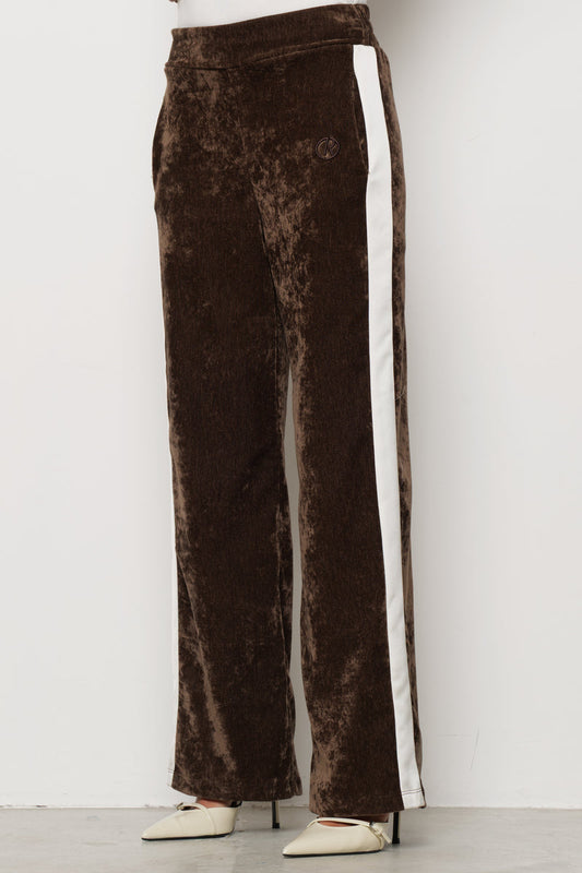 Pantalone LENOIR in velluto più Ricamo Logo più Bande Laterali art. RDA2507006093 Donna Relish Autunno Inverno 2025/2026