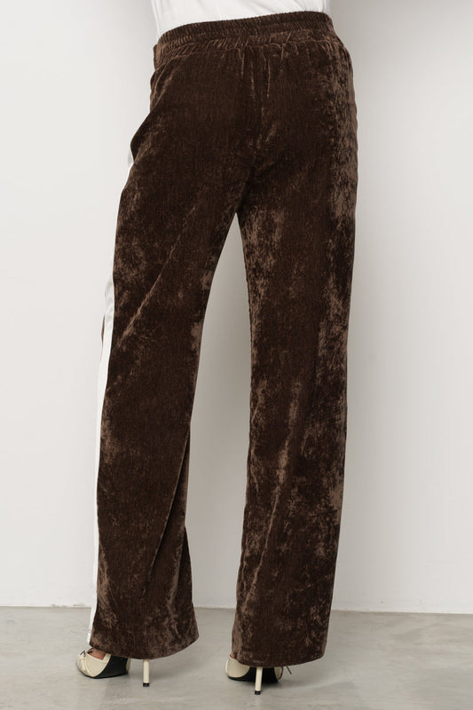 Pantalone LENOIR in velluto più Ricamo Logo più Bande Laterali art. RDA2507006093 Donna Relish Autunno Inverno 2025/2026