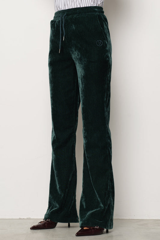 Pantalone FLAVOR in velluto Flare con coulisse più Ricamo art. RDA2507006094 Donna Relish Autunno Inverno 2025/2026