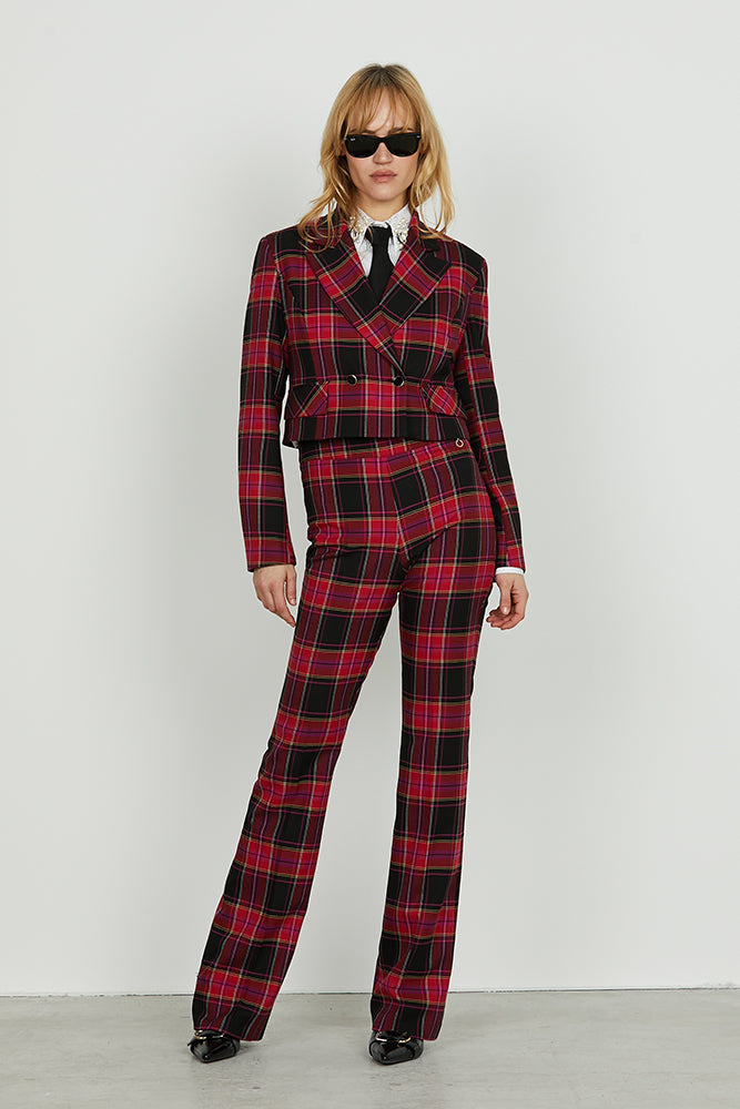 Panta bina vita alta zampa quadri art. RDA2507091042 Donna Relish Autunno Inverno 2025/2026