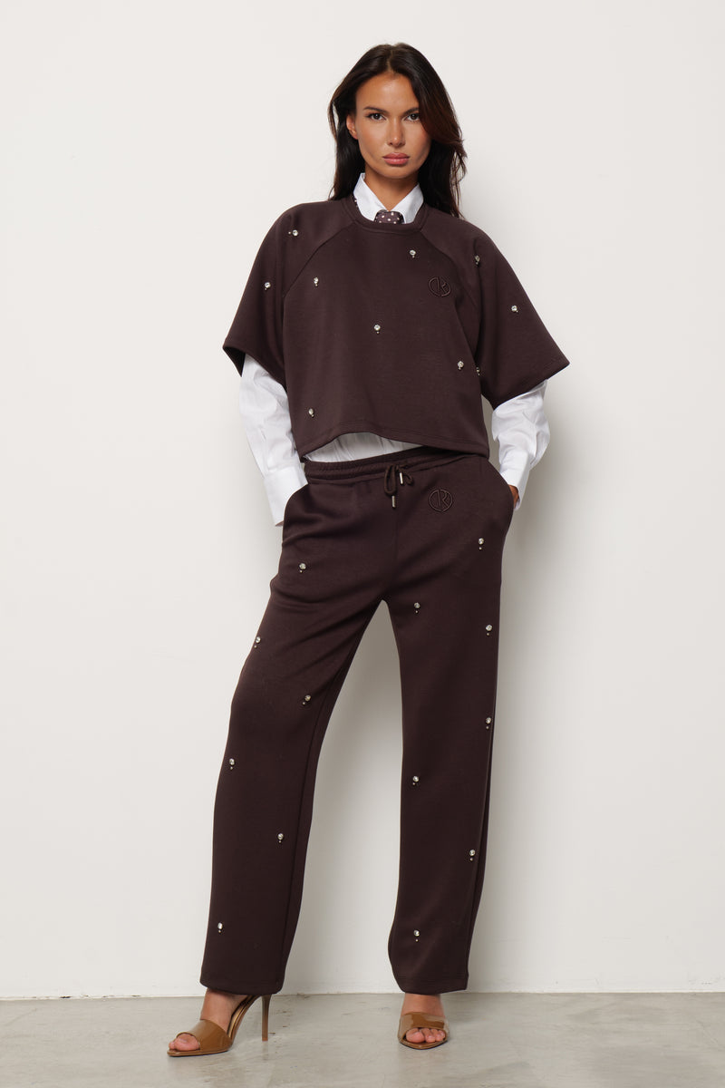 Pantalone ALBERO in felpa con applicazioni e ricamo logo art. RDA2507091098 Donna Relish Autunno Inverno 2025/2026