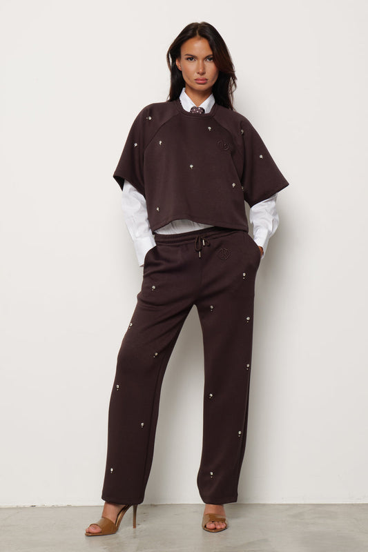 Pantalone ALBERO in felpa con applicazioni e ricamo logo art. RDA2507091098 Donna Relish Autunno Inverno 2025/2026