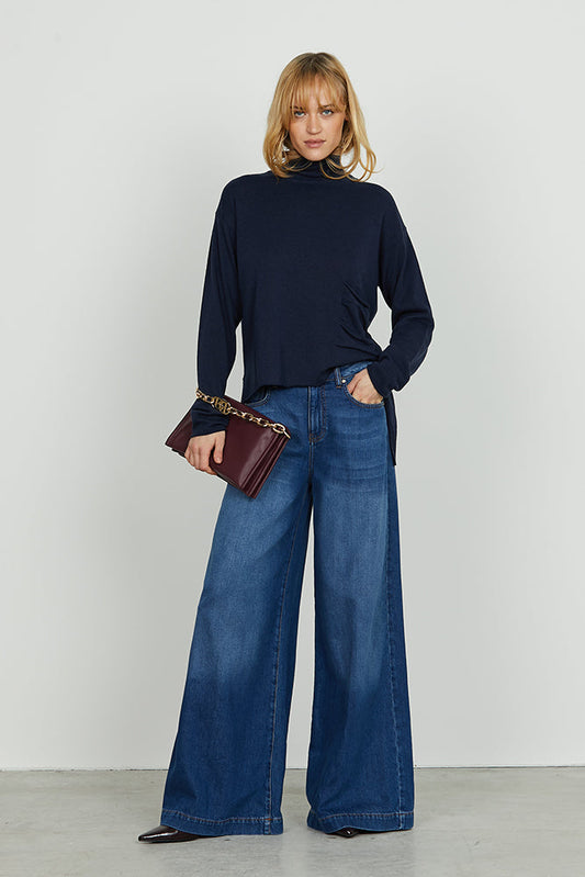Panta LINDA_221 vita media 5 tasche super wild fit denim blue art. RDA2507642011 Donna Relish Autunno Inverno 2025/2026