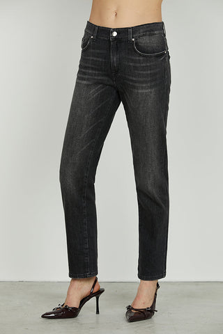 Panta CINDY_31 v.media 5 ts con micro-rotture cigarette fit denim black art. RDA2507656017 Donna Relish Autunno Inverno 2025/2026