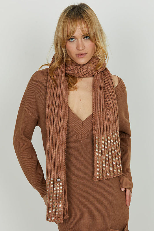 Sciarpa SUGARI con lavorazione coste più strass art. RDA2508069032 Donna Relish Autunno Inverno 2025/2026