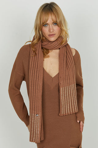 Sciarpa SUGARI con lavorazione coste più strass art. RDA2508069032 Donna Relish Autunno Inverno 2025/2026