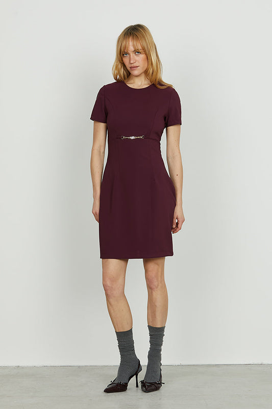 Abito DESUM corto mezza manica tubino con catena logo art. RDA2509006009 Donna Relish Autunno Inverno 2025/2026