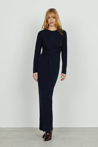 Abito ACTUM lungo manica lunga con nodo vita più spacco fondo art. RDA2509006012 Donna Relish Autunno Inverno 2025/2026