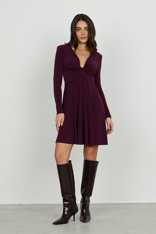 Abito QUIRIMBAS corto manica lunga scollo v con nodo art. RDA2509006030 Donna Relish Autunno Inverno 2025/2026