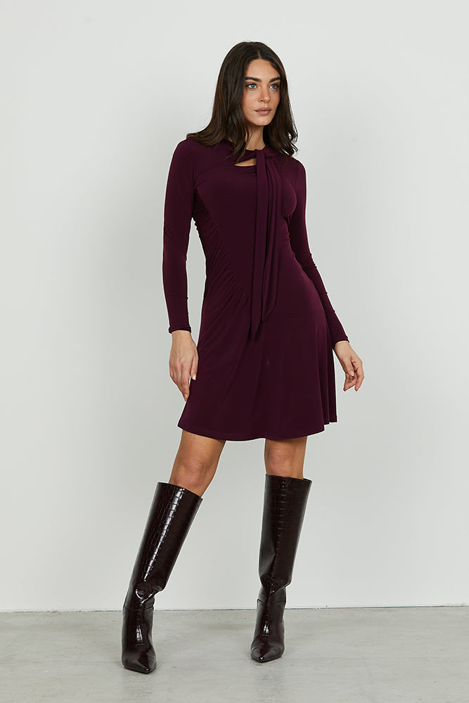 Abito DUOBUS midi manica lunga con pieghe più goccia seno più fusciacca art. RDA2509006034 Donna Relish Autunno Inverno 2025/2026