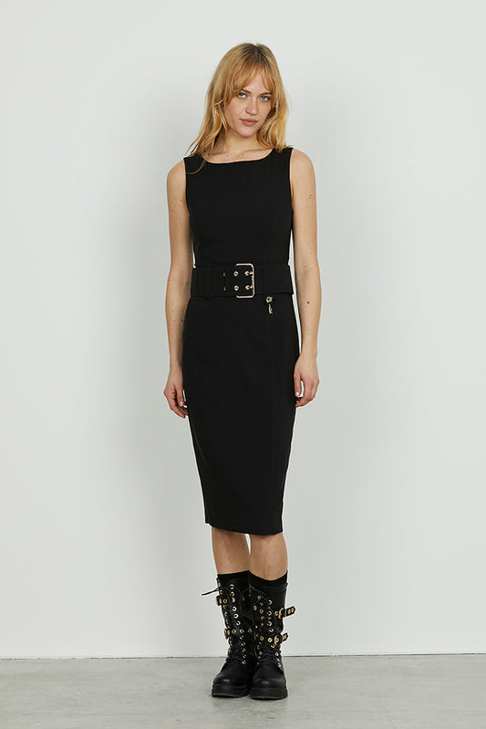 Abito TUBES midi s/m tubino con cinturone più spacco art. RDA2509006042 Donna Relish Autunno Inverno 2025/2026