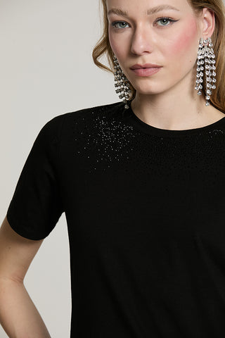 T-shirt DAVALOS mezza manica con strass - RDA2601016003 - Relish Autunno/Inverno 2026
