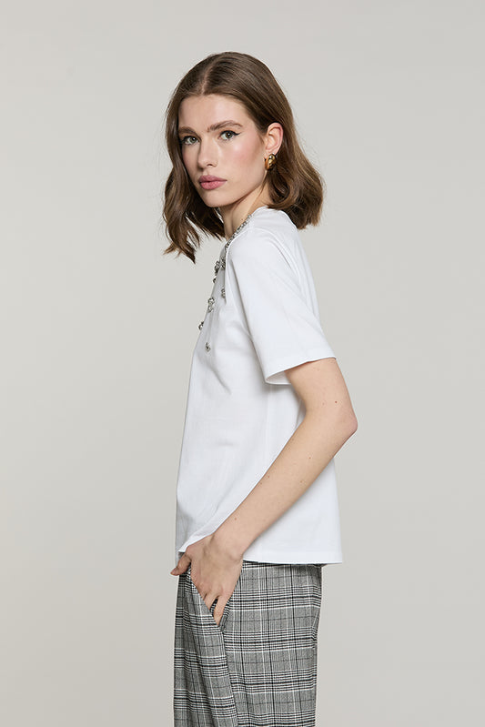 T-shirt DOODY mezza manica con castoni + strass - RDA2601016004 - Relish Autunno/Inverno 2026