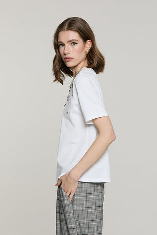 T-shirt DOODY mezza manica con castoni + strass - RDA2601016004 - Relish Autunno/Inverno 2026