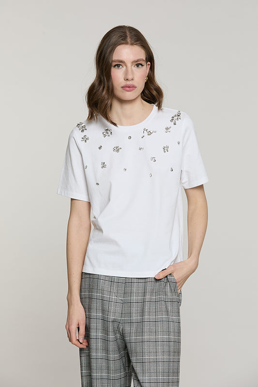 T-shirt DOODY mezza manica con castoni + strass - RDA2601016004 - Relish Autunno/Inverno 2026