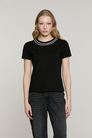 T-shirt NELDEL mezza manica con castoni + pietre - RDA2601016007 - Relish Autunno/Inverno 2026