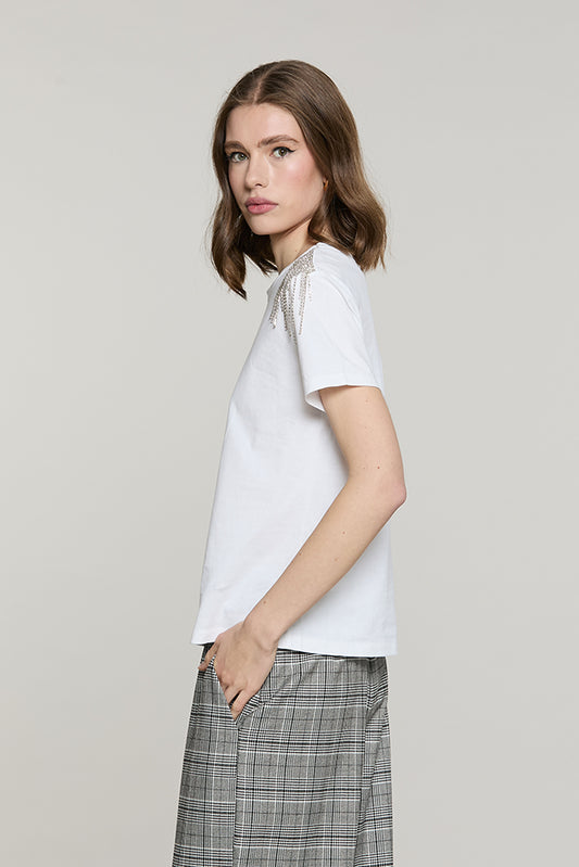 T-shirt RAK mezza manica con applicazione catena strass - RDA2601033008 - Relish Autunno/Inverno 2026