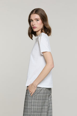 T-shirt RAK mezza manica con applicazione catena strass - RDA2601033008 - Relish Autunno/Inverno 2026