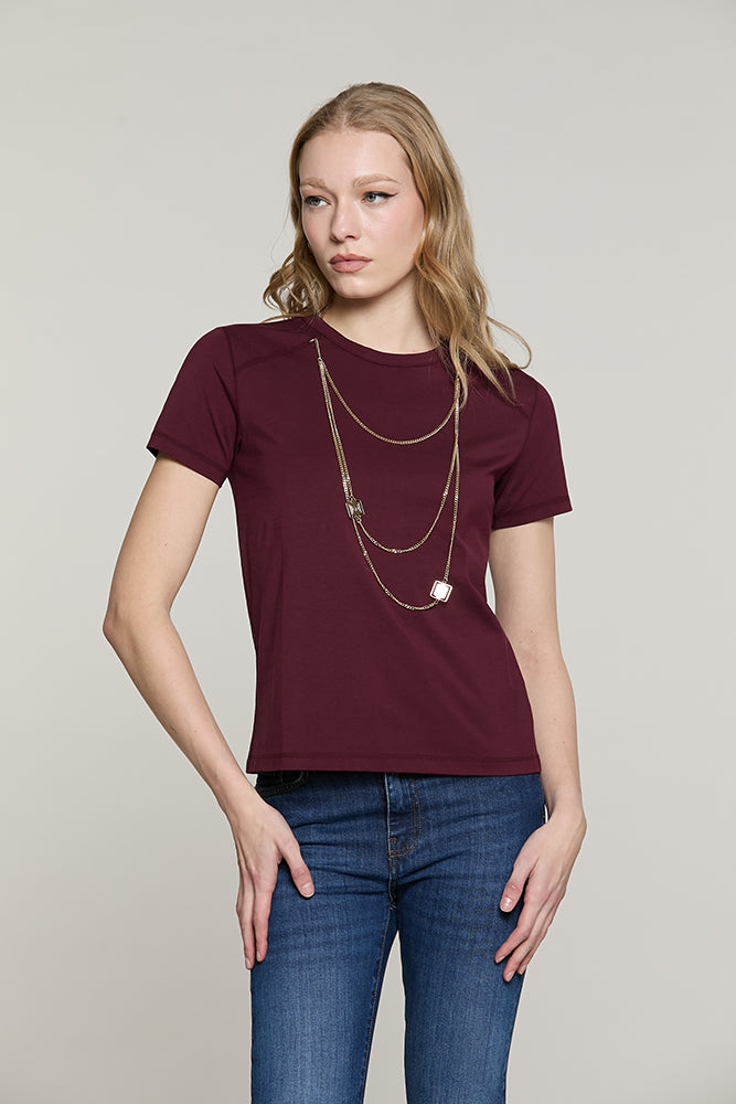T-shirt MANETTE mezza manica con collana logo - RDA2601033010 - Relish Autunno/Inverno 2026