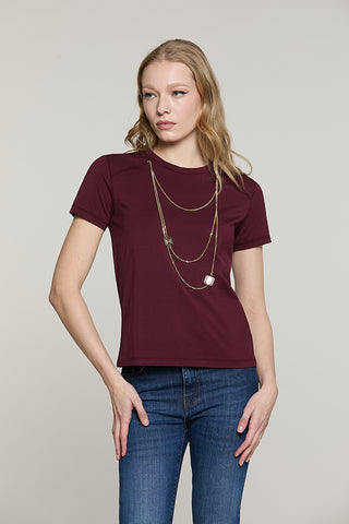 T-shirt MANETTE mezza manica con collana logo - RDA2601033010 - Relish Autunno/Inverno 2026