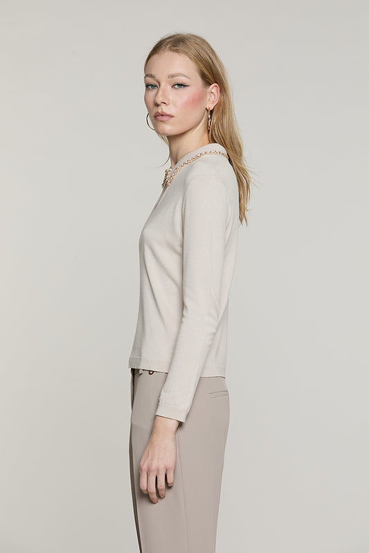 Maglia LOREMY manica lunga con colletto + goccia + profili catena - RDA2602054001 - Relish Autunno/Inverno 2026