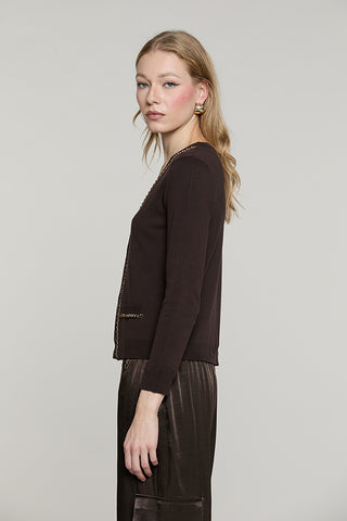 Cardigan CHAINSY manica 7/8 con patte + profili catena - RDA2602054003 - Relish Autunno/Inverno 2026