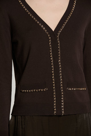 Cardigan CHAINSY manica 7/8 con patte + profili catena - RDA2602054003 - Relish Autunno/Inverno 2026