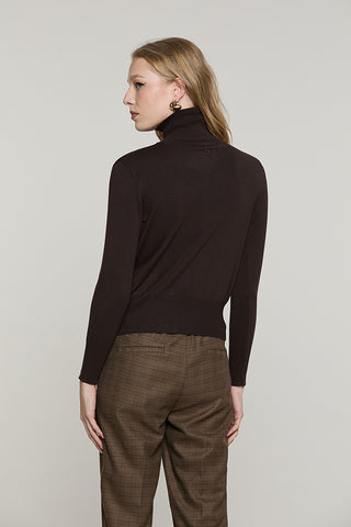 Maglia LIRHA manica lunga collo alto scollo incorcio + strass fondo - RDA2602054004 - Relish Autunno/Inverno 2026