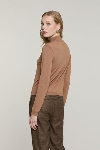 Maglia CHOGOLOSA manica lunga collo vulcano con goccia + catena logo strass - RDA2602054007 - Relish Autunno/Inverno 2026