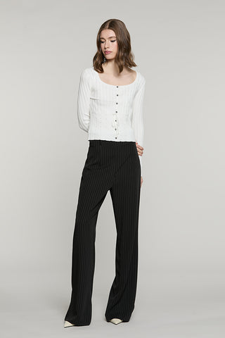Cardigan MARISET manica lunga scollo madonna con strass + bott.crysta + cintura - RDA2602054009 - Relish Autunno/Inverno 2026