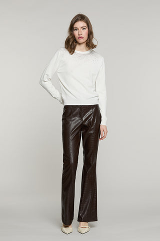 Maglia AVETRAZ manica lunga girocollo con strass - RDA2602054015 - Relish Autunno/Inverno 2026