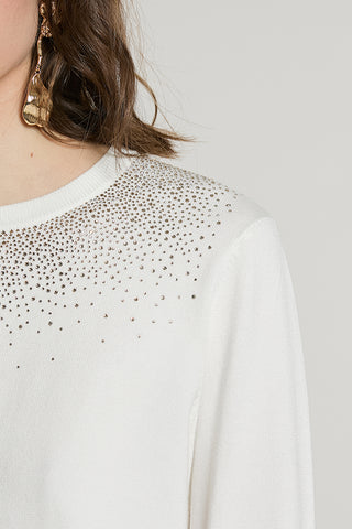 Maglia AVETRAZ manica lunga girocollo con strass - RDA2602054015 - Relish Autunno/Inverno 2026