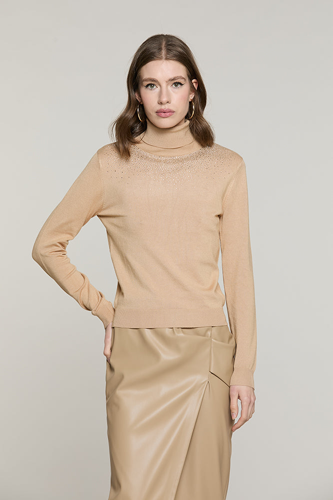 Maglia YUSEK manica lunga collo alto con strass - RDA2602054016 - Relish Autunno/Inverno 2026