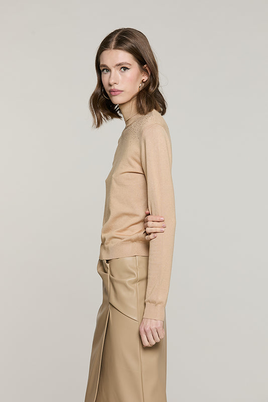 Maglia YUSEK manica lunga collo alto con strass - RDA2602054016 - Relish Autunno/Inverno 2026