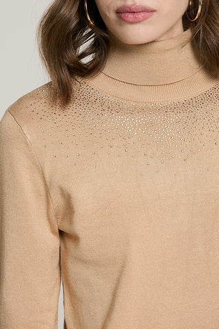 Maglia YUSEK manica lunga collo alto con strass - RDA2602054016 - Relish Autunno/Inverno 2026