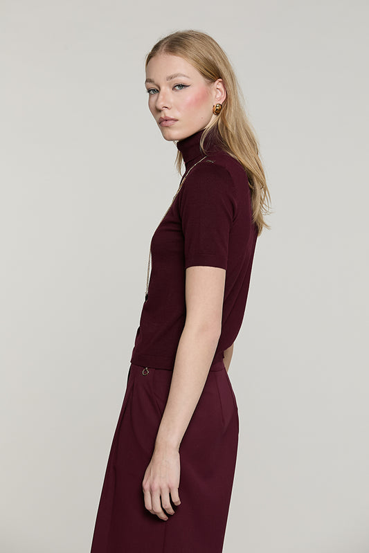 Maglia FOREVER mezza manica collo alto con collana logo - RDA2602054018 - Relish Autunno/Inverno 2026