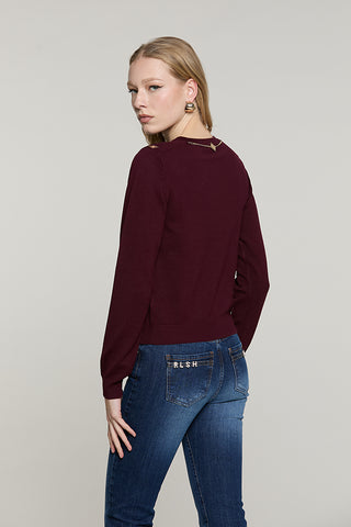 Cardigan BIRKA manica lunga girocollo con bottoni + catena logo - RDA2602054019 - Relish Autunno/Inverno 2026