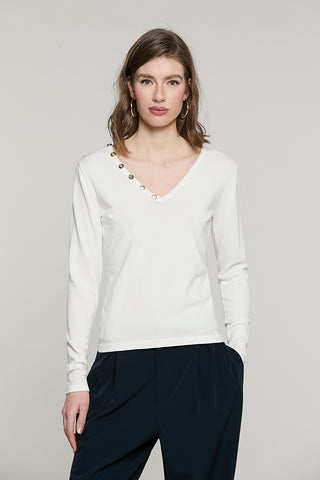 Maglia SHESMINE manica lunga scollo v con dettaglio bottoni - RDA2602054028 - Relish Autunno/Inverno 2026