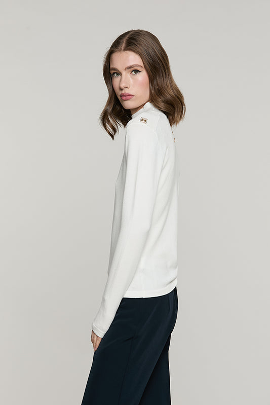 Maglia CAMPUS manica lunga collo vulcano con finta + bottoni - RDA2602054029 - Relish Autunno/Inverno 2026