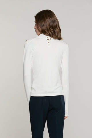 Maglia CAMPUS manica lunga collo vulcano con finta + bottoni - RDA2602054029 - Relish Autunno/Inverno 2026