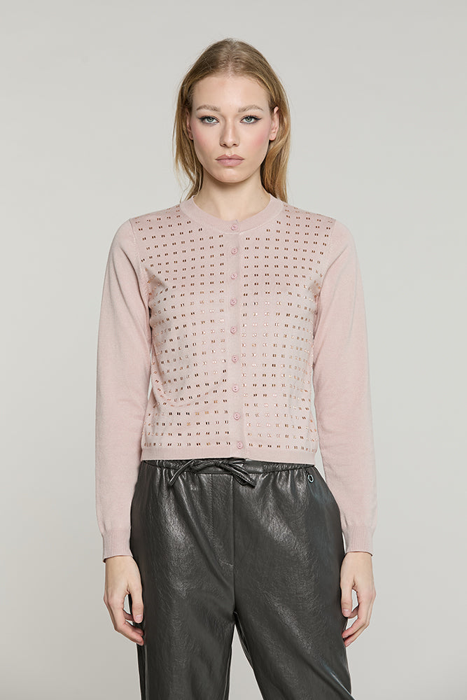 Cardigan FIORELLI manica lunga girocollo con baguette - RDA2602054040 - Relish Autunno/Inverno 2026