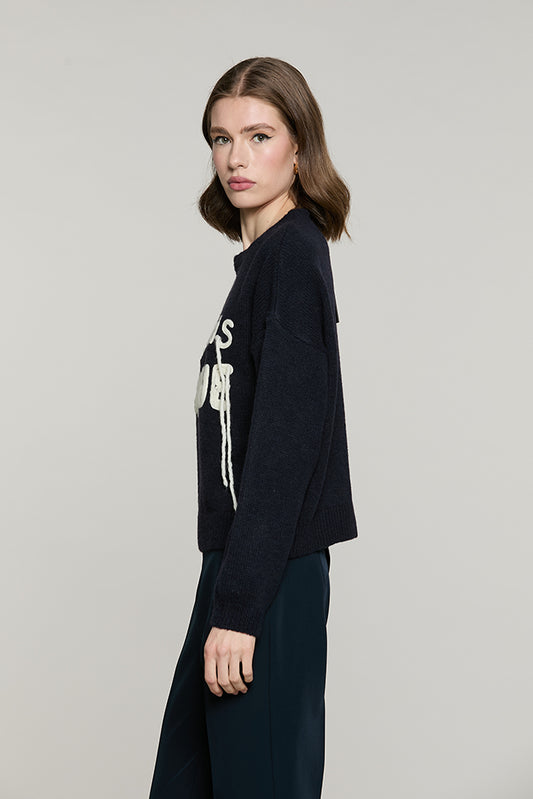 Maglia PINIA manica lunga con scritta ricamo - RDA2602263051 - Relish Autunno/Inverno 2026